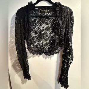 Laura Byrnes Lace Black Bolero Jacket